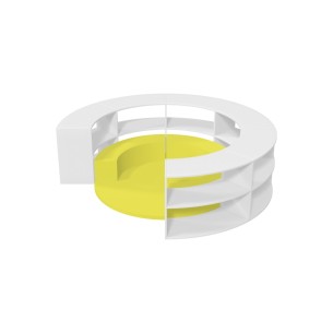 Composizione Edera Ignifuga - Altezza 79 cm - con 3 Pouf Morbidi Angolari e 1 Tappeto Rotondo - Colore Pouf Giallo