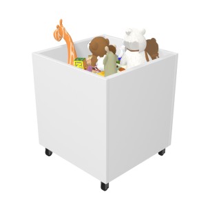 Contenitore Singolo su Ruote - in Truciolare con Superficie Ignifuga B-s1.d0 - Colore Bianco