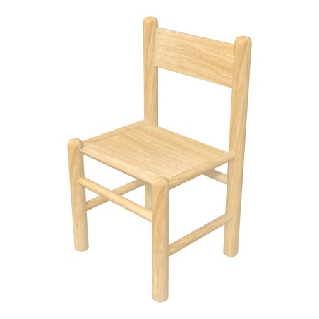 Sedia Bebe Finitura Legno - Altezza Seduta 26 Cm - Colore Scocca e Gambe Legno