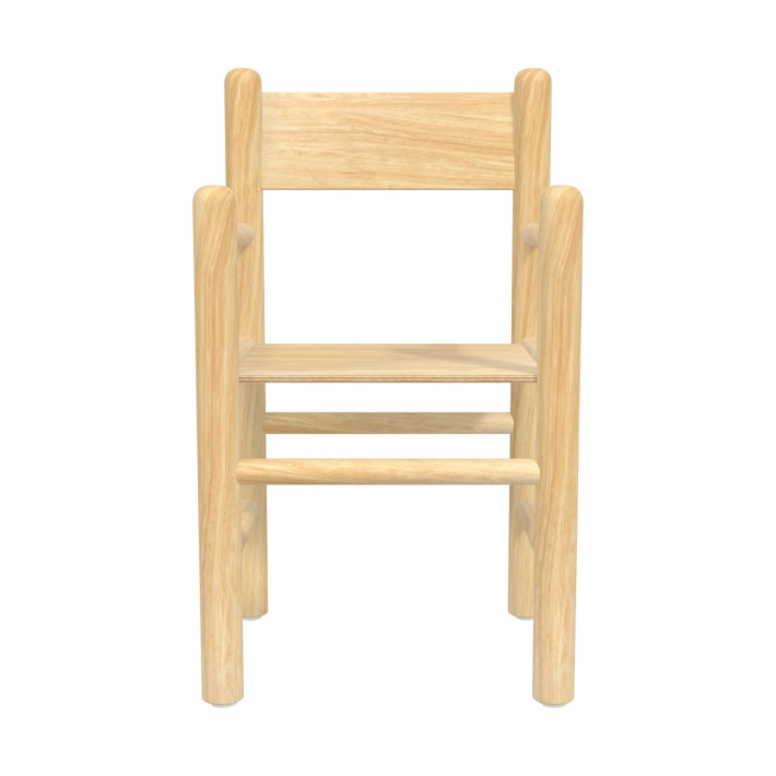 Sedia Bebe Finitura Legno con Braccioli - Altezza Seduta 26 Cm - Colore Scocca e Gambe Legno