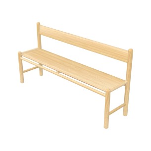 Panca Bebe con Schienale in Legno - Altezza Seduta 31 cm - Lunghezza 125 cm - Colore Seduta e Schienale Faggio