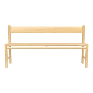 Panca Bebe con Schienale in Legno - Altezza Seduta 31 cm - Lunghezza 125 cm - Colore Seduta e Schienale Faggio 2