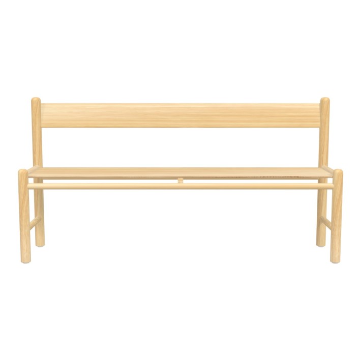 Panca Bebe con Schienale in Legno - Altezza Seduta 31 cm - Lunghezza 125 cm - Colore Seduta e Schienale Faggio