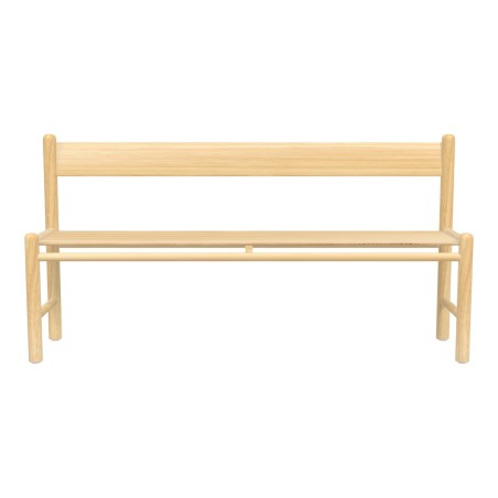 Panca Bebe con Schienale in Legno - Altezza Seduta 31 cm - Lunghezza 125 cm - Colore Seduta e Schienale Faggio