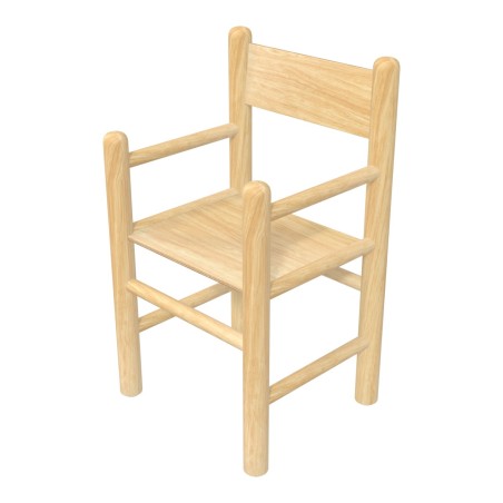 Sedia Bebe Finitura Legno con Braccioli - Altezza Seduta 31 cm - Colore Scocca e Gambe Legno