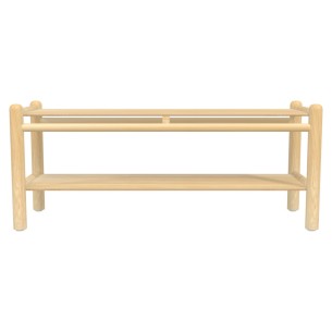 Panca Bebe senza Schienale in Legno con Porta scarpe - Altezza Seduta 31 cm - Colore Seduta Faggio 2