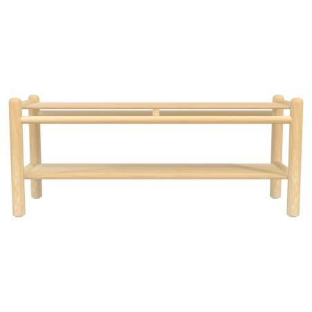 Panca Bebe senza Schienale in Legno con Porta scarpe - Altezza Seduta 31 cm - Colore Seduta Faggio