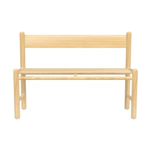 Panca Bebe con Schienale in Legno - Altezza Seduta 31 cm - Lunghezza 90 cm - Colore Seduta e Schienale Faggio 2