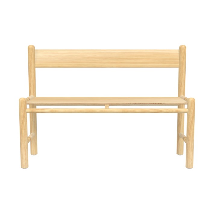 Panca Bebe con Schienale in Legno - Altezza Seduta 31 cm - Lunghezza 90 cm - Colore Seduta e Schienale Faggio