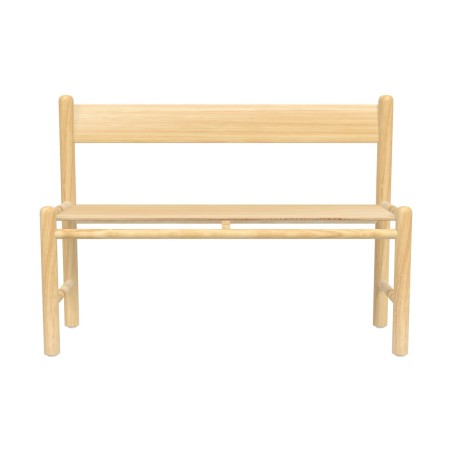 Panca Bebe con Schienale in Legno - Altezza Seduta 31 cm - Lunghezza 90 cm - Colore Seduta e Schienale Faggio