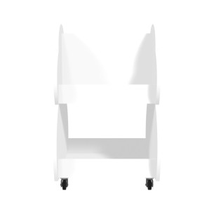 Carrello Portalibri e Oggetti su Ruote - Materiale Truciolare con Superficie Ignifuga B-s1.d0 - Colore Bianco 2