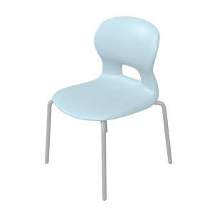 Sedia Gelso Ignifuga con 4 Gambe - Altezza Seduta 35 cm - Colore Scocca Azzurro - Colore Struttura Grigio