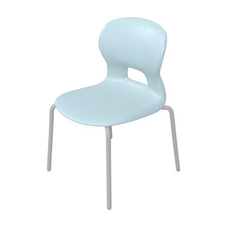 Sedia Gelso Ignifuga con 4 Gambe - Altezza Seduta 35 cm - Colore Scocca Azzurro - Colore Struttura Grigio