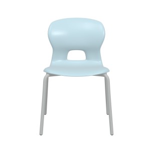 Sedia Gelso Ignifuga con 4 Gambe - Altezza Seduta 35 cm - Colore Scocca Azzurro - Colore Struttura Grigio 2