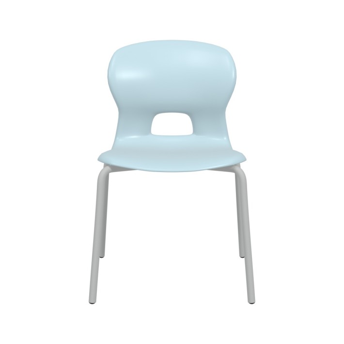 Sedia Gelso Ignifuga con 4 Gambe - Altezza Seduta 35 cm - Colore Scocca Azzurro - Colore Struttura Grigio