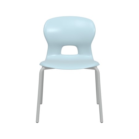 Sedia Gelso Ignifuga con 4 Gambe - Altezza Seduta 35 cm - Colore Scocca Azzurro - Colore Struttura Grigio