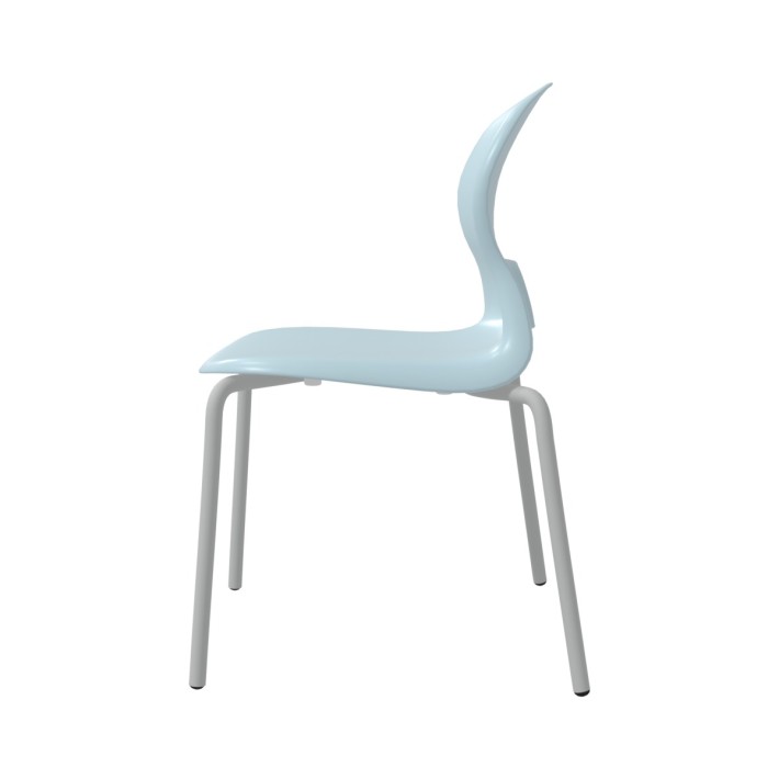 Sedia Gelso Ignifuga con 4 Gambe - Altezza Seduta 35 cm - Colore Scocca Azzurro - Colore Struttura Grigio