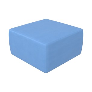 Pouf morbido SEDUTA QUADRO, similpelle e imbottitura ignifuga CL1, lato 60cm, H32cm, densità 40kg/mc, sfoderabile con zip 