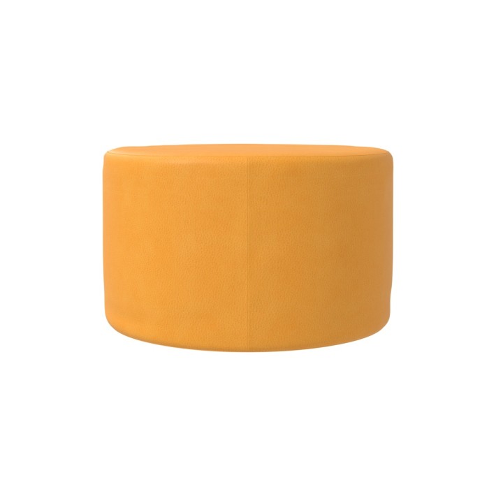 Pouf Morbido SEDUTA TONDA in Similpelle e Imbottitura Ignifuga CL1 - Diametro 65 cm, H 40 cm - Densità 27 kg/mc - Sfoderabile 