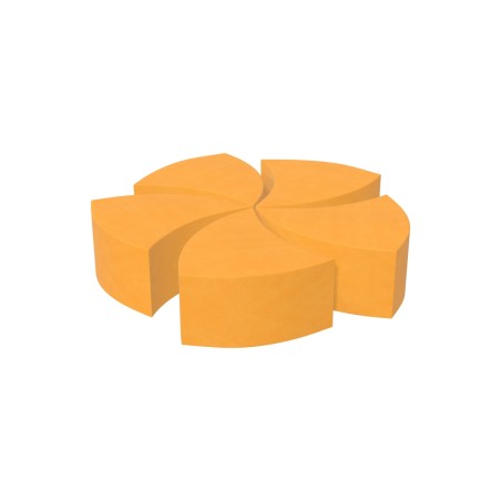 Pouf Morbido SEDUTA GIRANDOLA in Similpelle e Imbottitura Ignifuga CL1 - Diametro 120 cm, H 30 cm - Densità 27 kg/mc - 