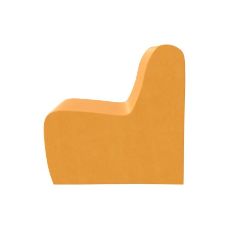 Pouf morbido SEDUTA POLTRONA , similpelle e imbottitura ignifuga CL1, base 50x60cm, H32cm, densità 40kg/mc, sfoderabile con zip 