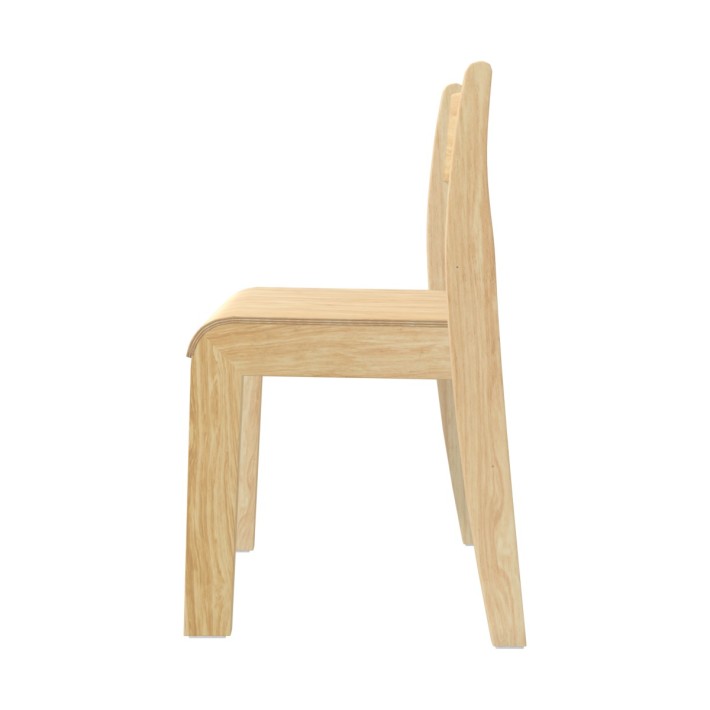 Sedia Bebe Cube Finitura Legno Impilabile - Altezza Seduta 31 cm - Colore Scocca e Gambe Legno