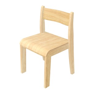 Sedia Bebe Cube Finitura Legno Impilabile - Altezza Seduta 42 cm - Colore Scocca e Gambe Legno