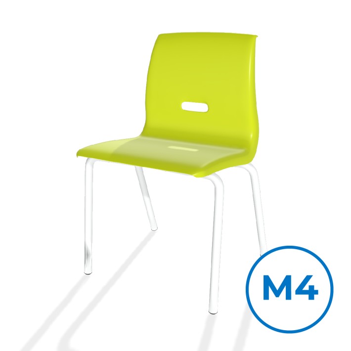 Sedia Salice con 4 Gambe - Altezza Seduta 37,5 cm - Colore Scocca Verde Chiaro   - Colore Struttura Grigio