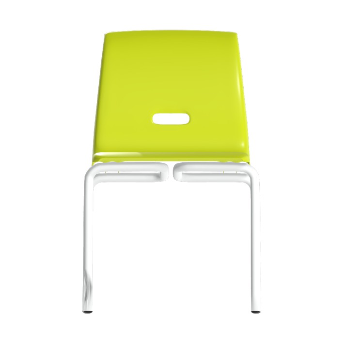 Sedia Salice con 4 Gambe - Altezza Seduta 37,5 cm - Colore Scocca Verde Chiaro   - Colore Struttura Grigio
