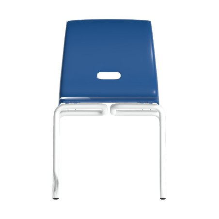 Sedia Salice con 4 Gambe - Altezza Seduta 42,5 cm - Colore Scocca Blu - Colore Struttura Grigio