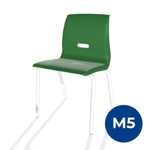 Sedia Salice con 4 Gambe - Altezza Seduta 42,5 cm - Colore Scocca Verde - Colore Struttura Grigio