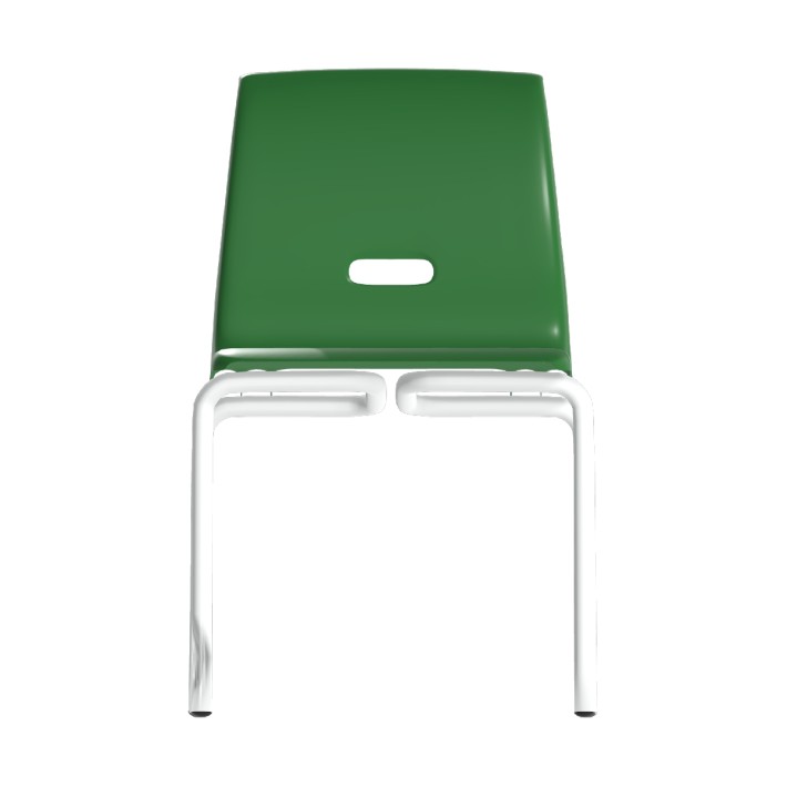 Sedia Salice con 4 Gambe - Altezza Seduta 42,5 cm - Colore Scocca Verde - Colore Struttura Grigio