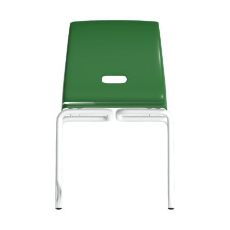 Sedia Salice con 4 Gambe - Altezza Seduta 42,5 cm - Colore Scocca Verde - Colore Struttura Grigio