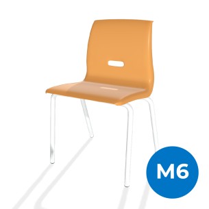 Sedia Salice con 4 Gambe - Altezza Seduta 46,5 cm - Colore Scocca Arancione - Colore Struttura Grigio