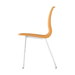 Sedia Salice con 4 Gambe - Altezza Seduta 46,5 cm - Colore Scocca Arancione - Colore Struttura Grigio 2