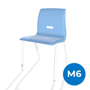 Sedia Salice con 4 Gambe - Altezza Seduta 46,5 cm - Colore Scocca Azzurro - Colore Struttura Grigio