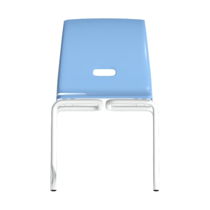 Sedia Salice con 4 Gambe - Altezza Seduta 46,5 cm - Colore Scocca Azzurro - Colore Struttura Grigio