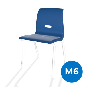 Sedia Salice con 4 Gambe - Altezza Seduta 46,5 cm - Colore Scocca Blu - Colore Struttura Grigio