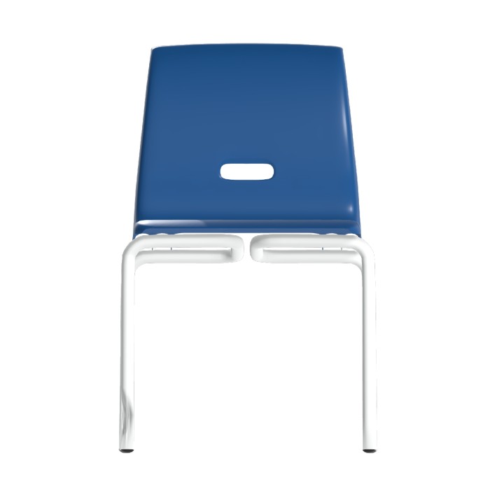 Sedia Salice con 4 Gambe - Altezza Seduta 46,5 cm - Colore Scocca Blu - Colore Struttura Grigio