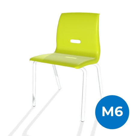 Sedia Salice con 4 Gambe - Altezza Seduta 46,5 cm - Colore Scocca Verde Chiaro - Colore Struttura Grigio