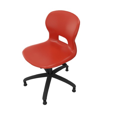Sedia Gelso con 5 Piedini - Altezza Regolabile M5/M6 - Colore Scocca Rosso - Colore Struttura Nera