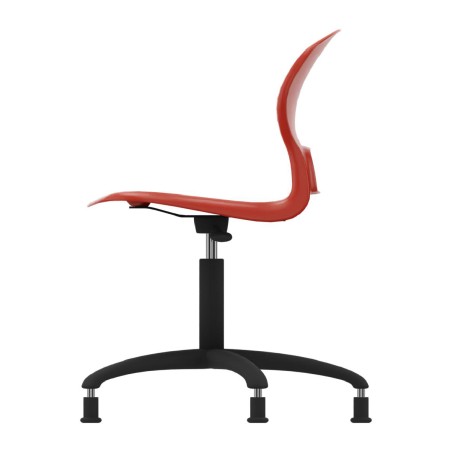 Sedia Gelso con 5 Piedini - Altezza Regolabile M5/M6 - Colore Scocca Rosso - Colore Struttura Nera
