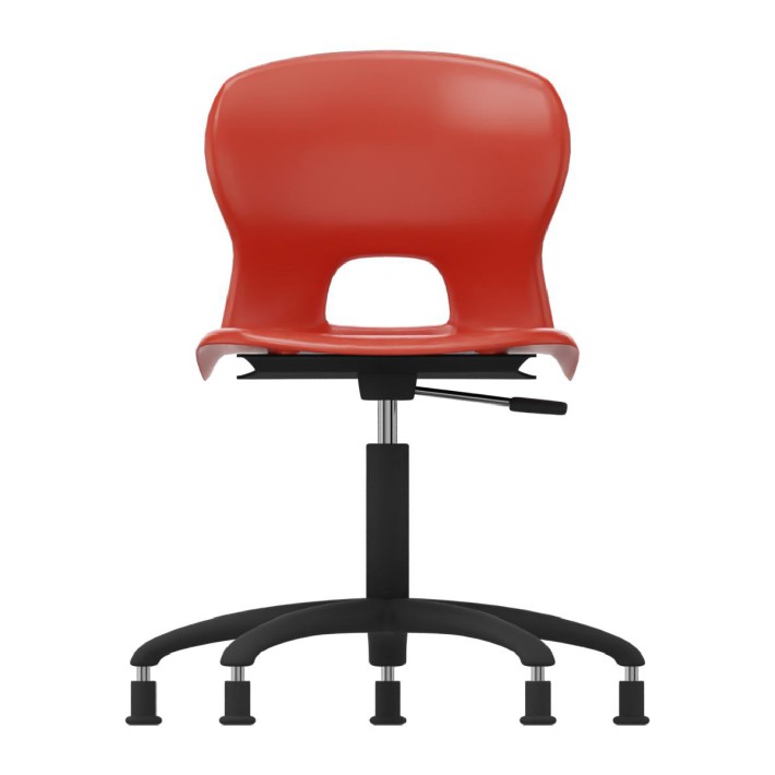 Sedia Gelso con 5 Piedini - Altezza Regolabile M5/M6 - Colore Scocca Rosso - Colore Struttura Nera