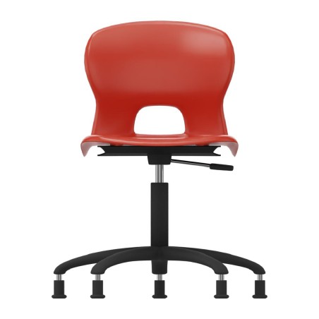 Sedia Gelso con 5 Piedini - Altezza Regolabile M5/M6 - Colore Scocca Rosso - Colore Struttura Nera