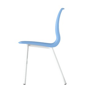 Sedia Salice con 4 Gambe - Altezza Seduta 34,5 cm - Colore Scocca Azzurro - Colore Struttura Grigio 2