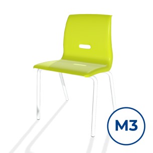 Sedia Salice con 4 Gambe - Altezza Seduta 34,5 cm - Colore Scocca Verde Chiaro - Colore Struttura Grigio