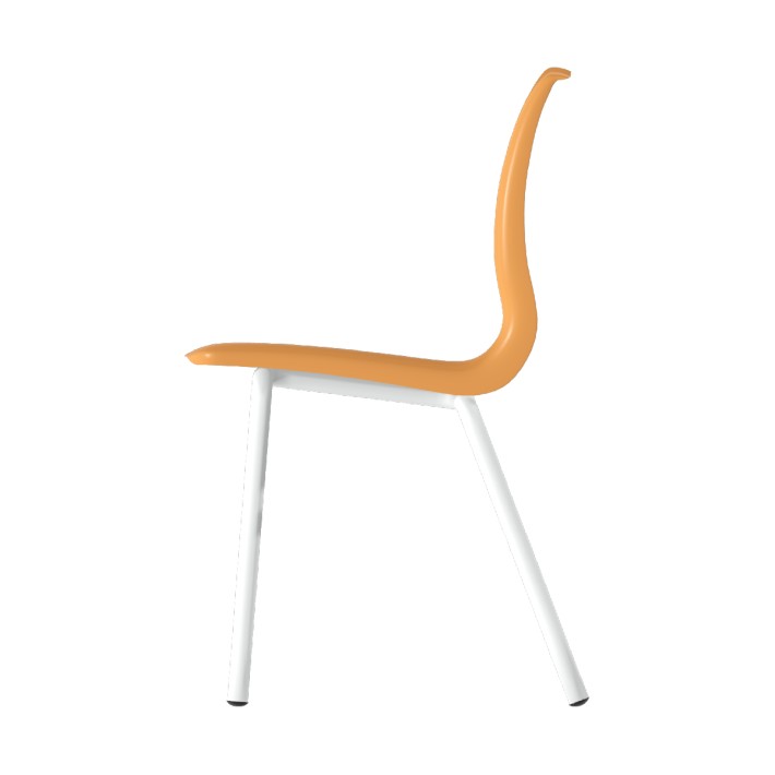 Sedia Salice con 4 Gambe - Altezza Seduta 37,5 cm - Colore Scocca Arancione  - Colore Struttura Grigio