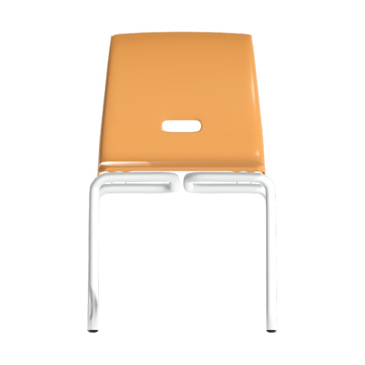Sedia Salice con 4 Gambe - Altezza Seduta 37,5 cm - Colore Scocca Arancione  - Colore Struttura Grigio