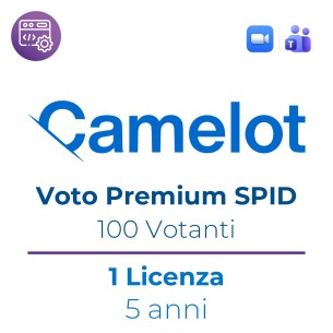 Licenza Voto Elettronico Camelot - Premium Spid Per Teams e Zoom - Fino a 100 Aventi Diritto - 5 Anni