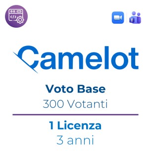 Licenza Voto Elettronico Camelot - Base Per Teams e Zoom - Fino a 300 Aventi Diritto - 3 Anni